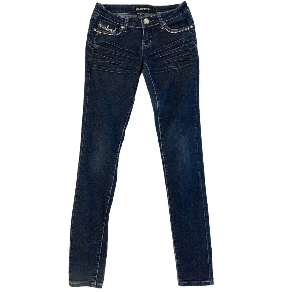 Premium Spice Size 0 Skinny Jeans Rhinestones Stretch Denim